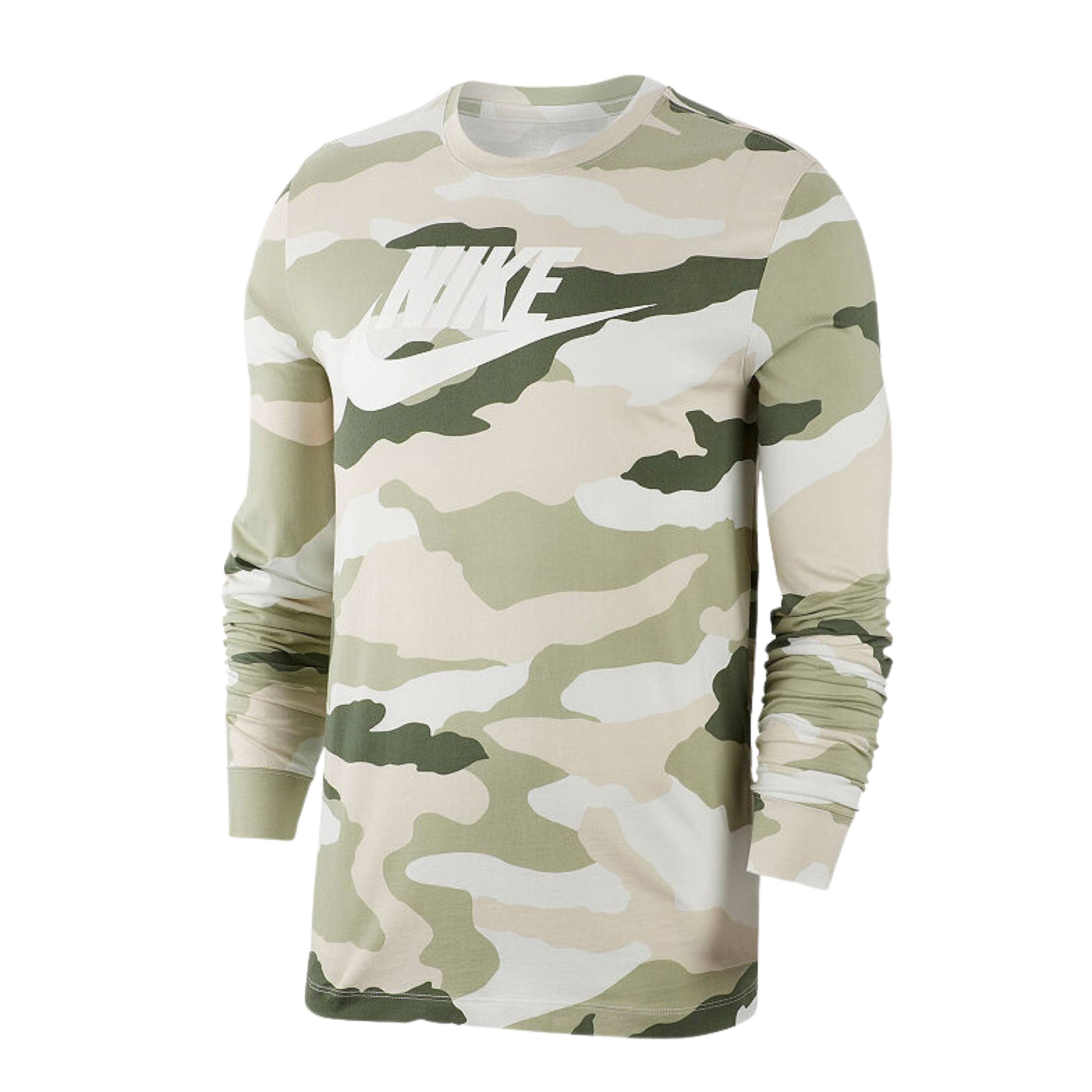 NIKE Mens Tops S / Multi-Color NIKE -  Camo-Print Long-Sleeve Sweatshirt