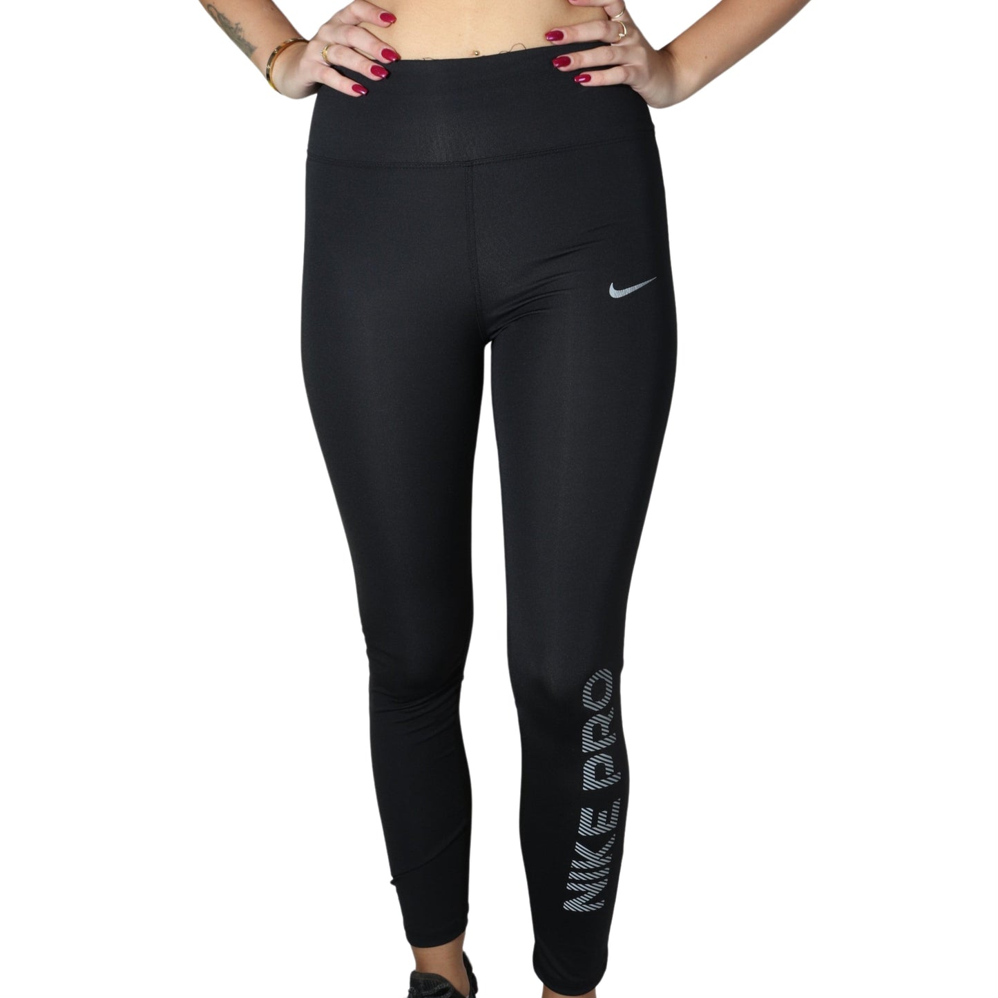 NIKE Womens sports M / Black NIKE - Mesh logo leggings