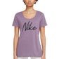 NIKE Womens Tops S / Purple NIKE - Dri-fit Script-Logo T-Shirt