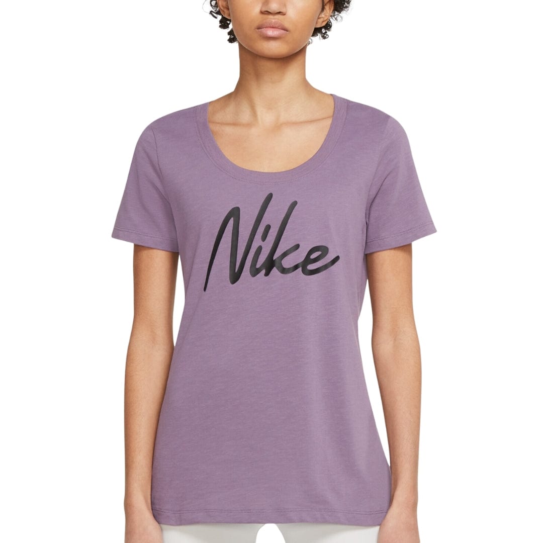 NIKE Womens Tops S / Purple NIKE - Dri-fit Script-Logo T-Shirt