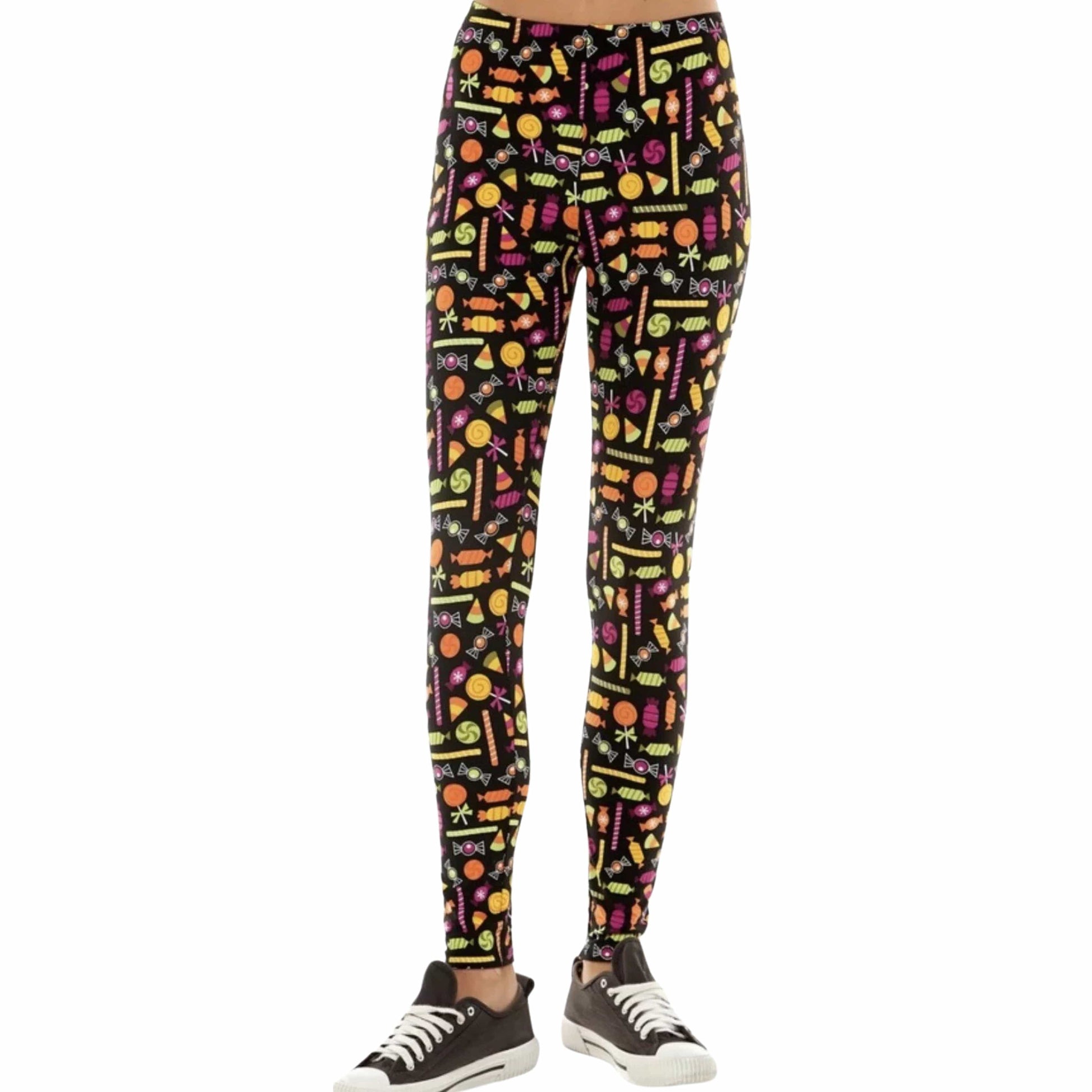 NO COMMENT Womens Bottoms M / Multi-Color NO COMMENT - Halloween candy leggings