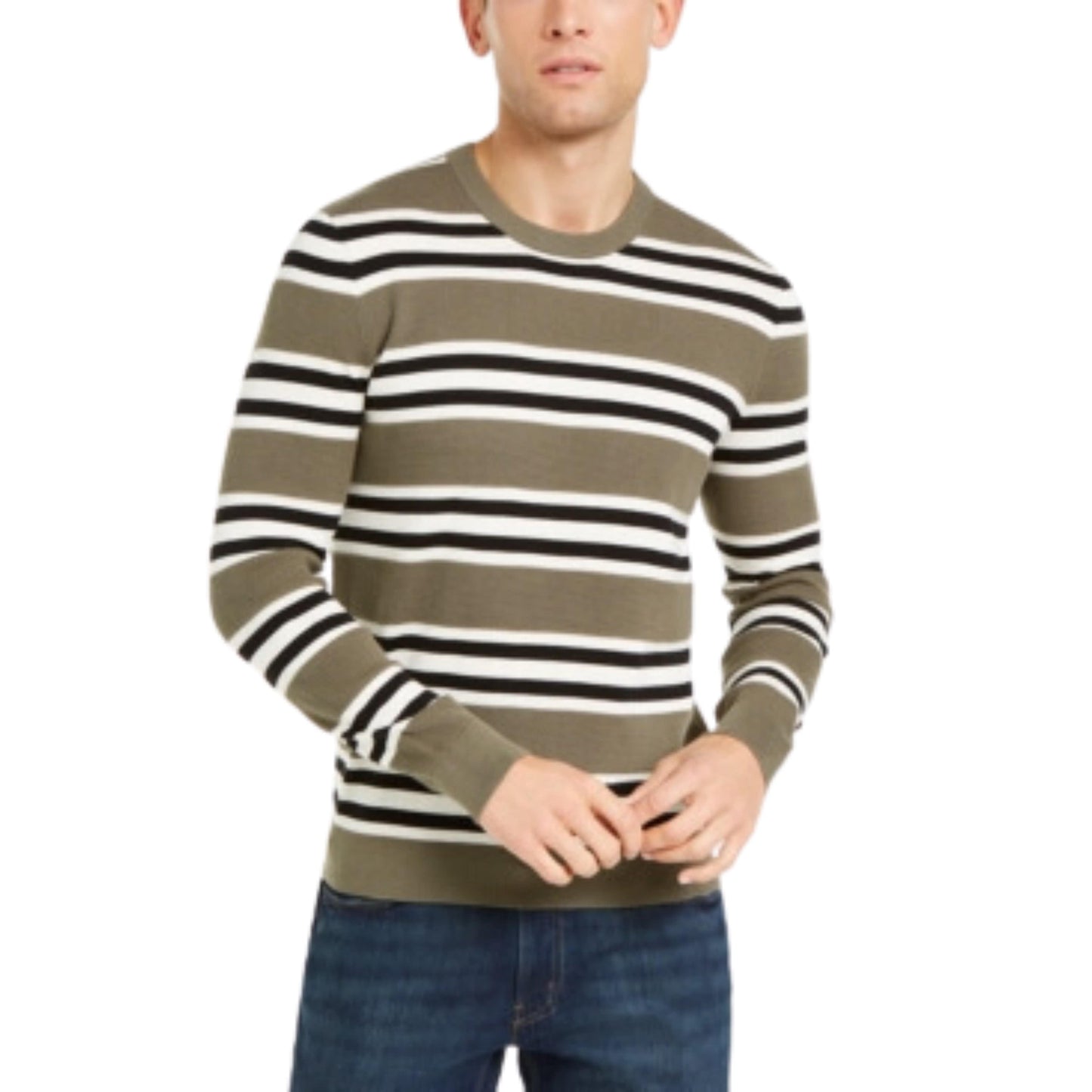 ORIGINAL Mens Tops M / Multi-Color ORIGINAL - Striped Pullover Crewneck Sweater