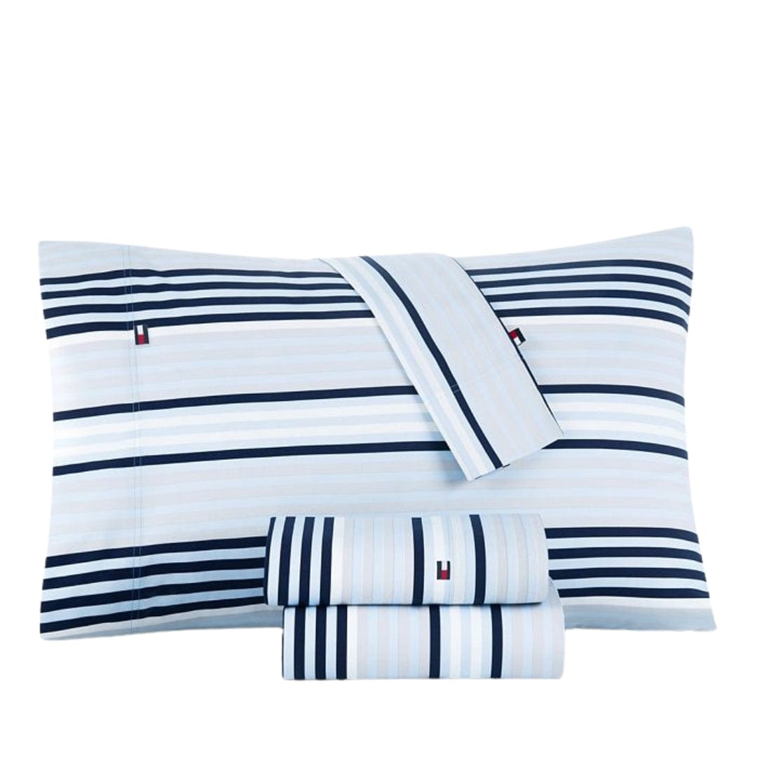 ORIGINAL Sheet Sets Full / Multi-Color ORIGINAL - Ocean Stripe 180-Thread Count Cotton Sheet Set