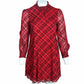 ORIGINAL Womens Dress XL / Red ORIGINAL - Flocked Plaid Mini Dress
