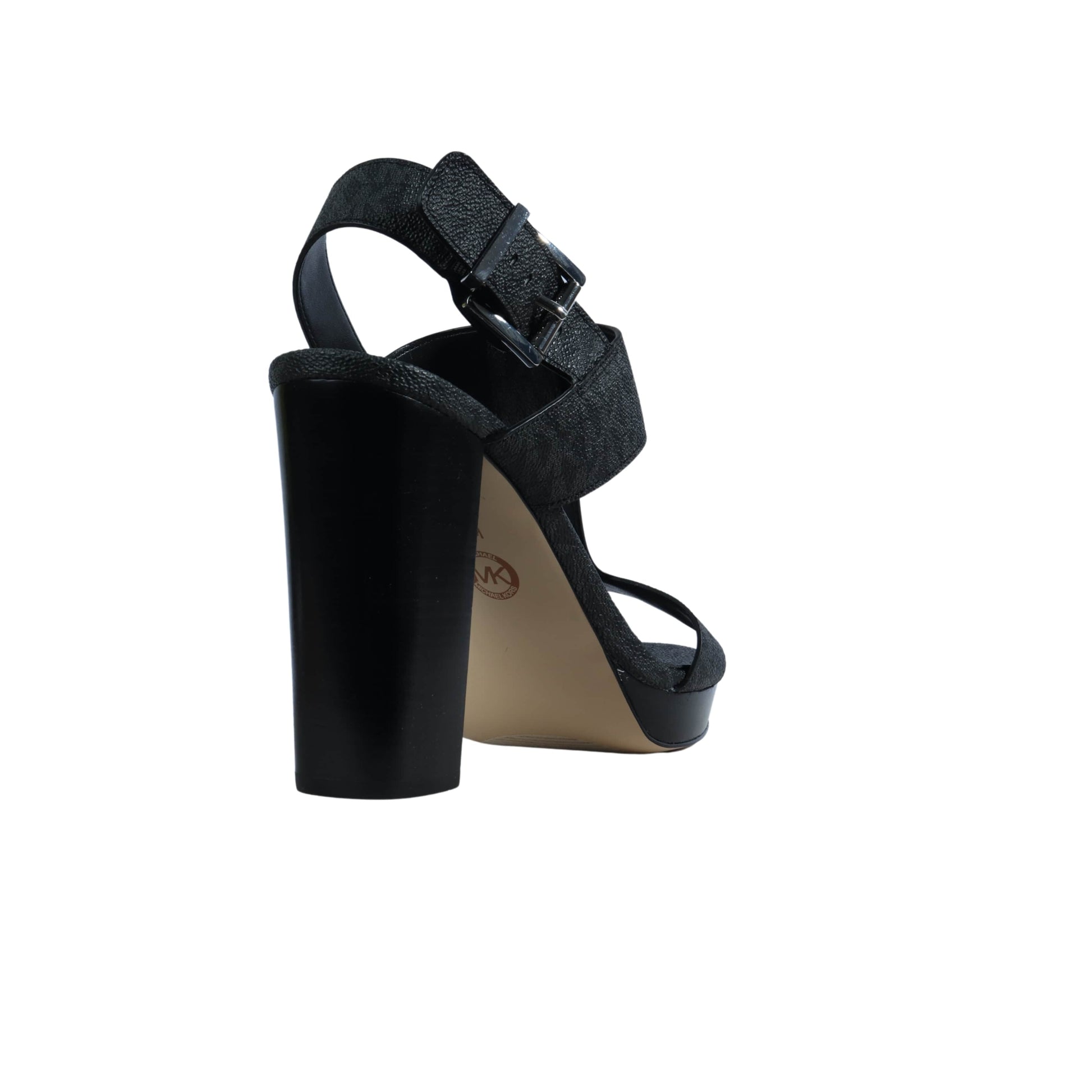 ORIGINAL Womens Shoes 41 / Black ORIGINAL - Leather T-Strap Slingback Stacked Heel