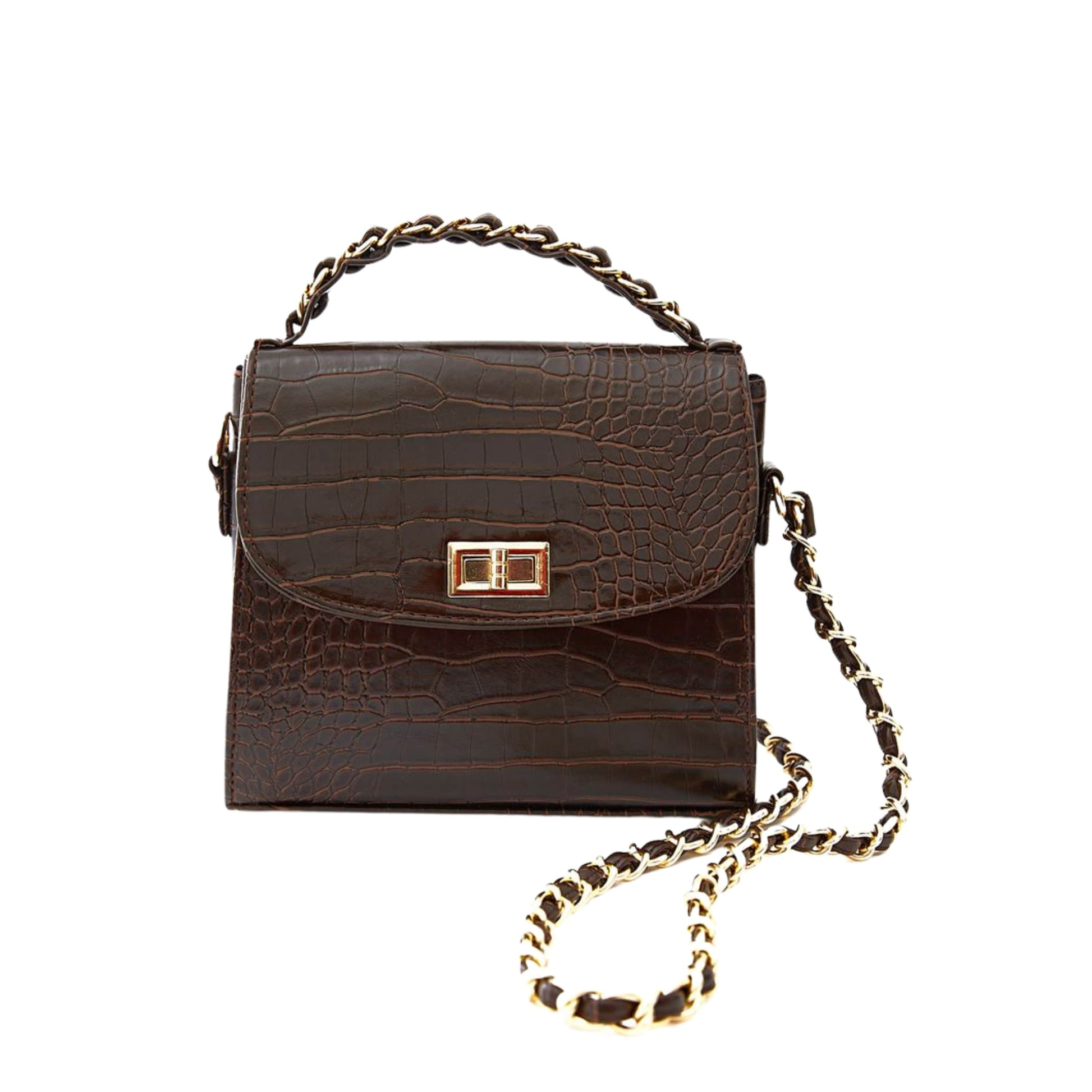 OXXO Women Bags Brown OXXO - Crocodile Bag with Chain Detail