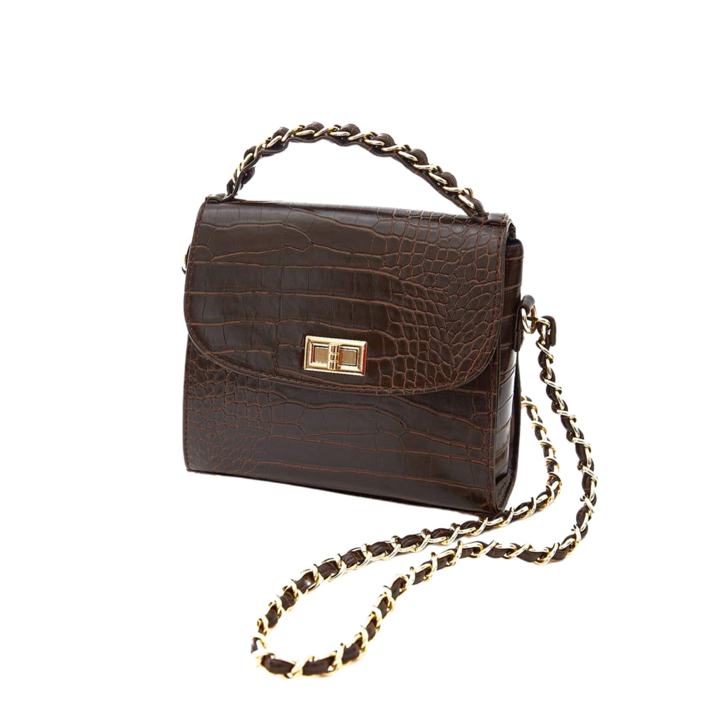 OXXO Women Bags Brown OXXO - Crocodile Bag with Chain Detail