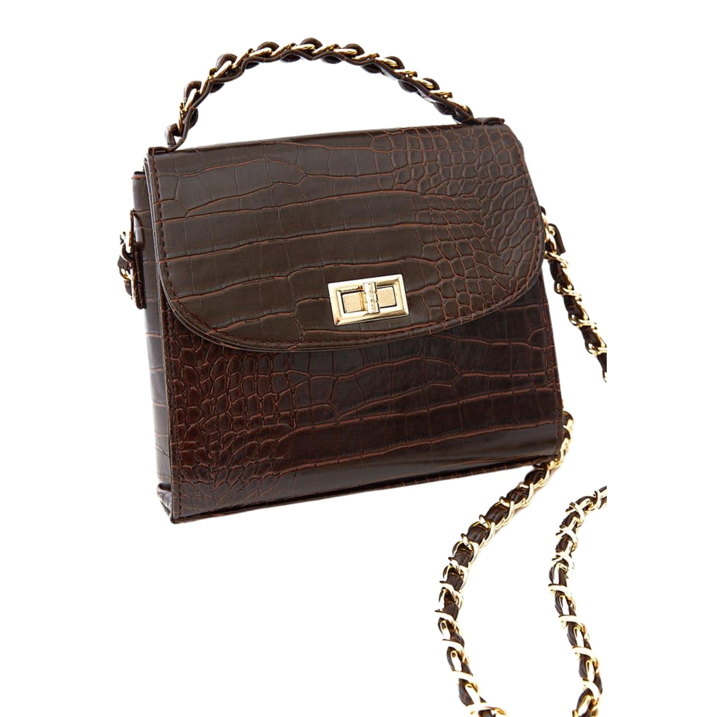 OXXO Women Bags Brown OXXO - Crocodile Bag with Chain Detail