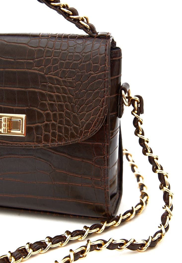 OXXO Women Bags Brown OXXO - Crocodile Bag with Chain Detail