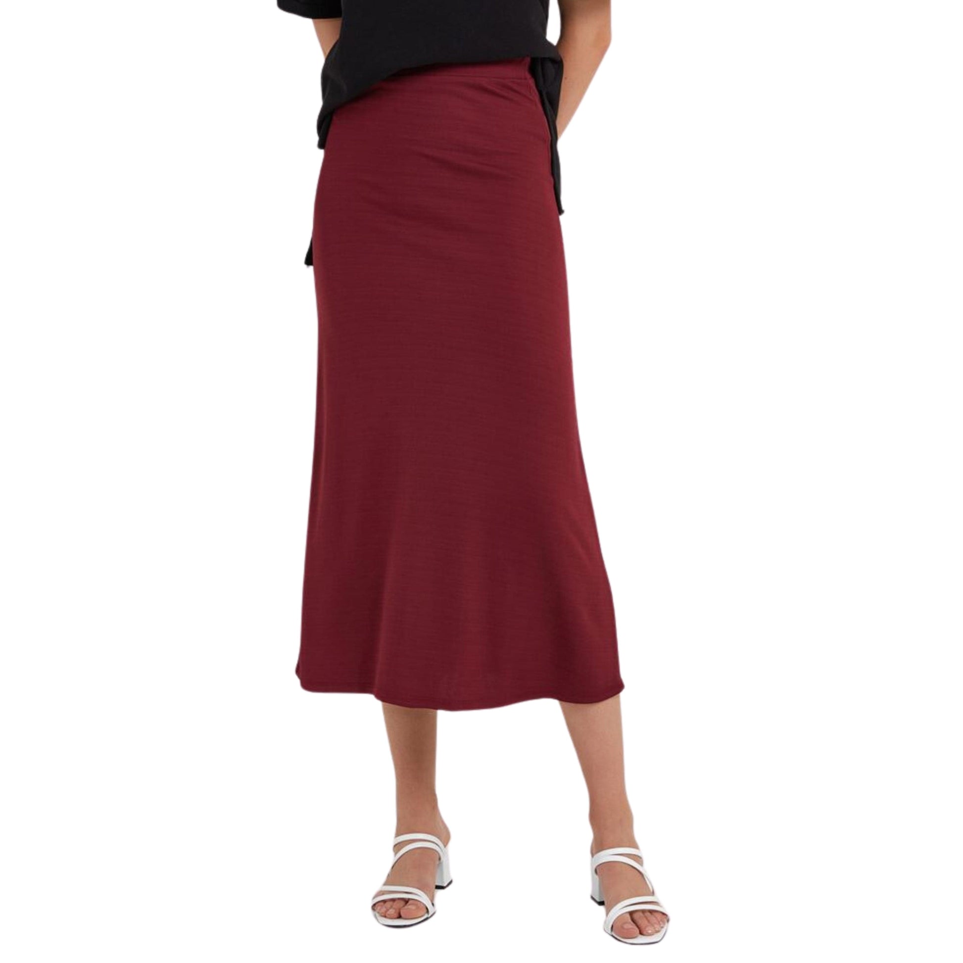 OXXO Womens Bottoms XS / Burgundy / 36 OXXO -  A-Line Midi Skirt