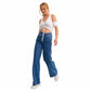 OXXO Womens Bottoms L / Blue / 42 OXXO - Belt Detailed Wide-Leg Denim Trousers