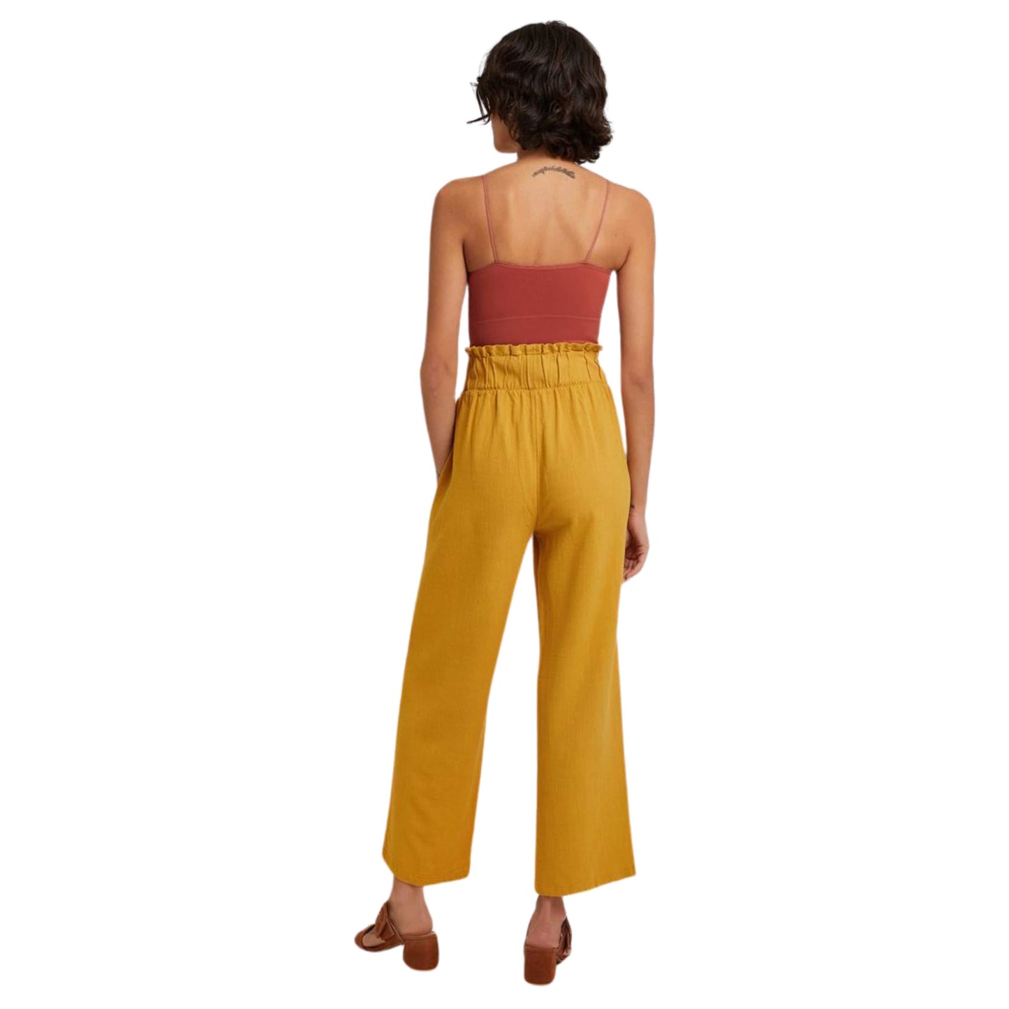 OXXO Womens Bottoms M / Yellow / 40 OXXO - Belted Culotte pants