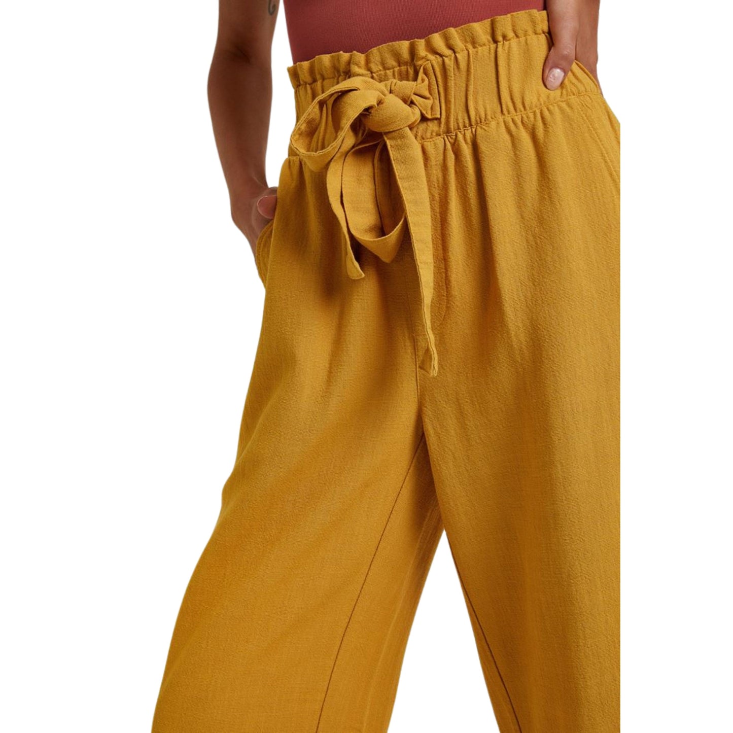 OXXO Womens Bottoms M / Yellow / 40 OXXO - Belted Culotte pants