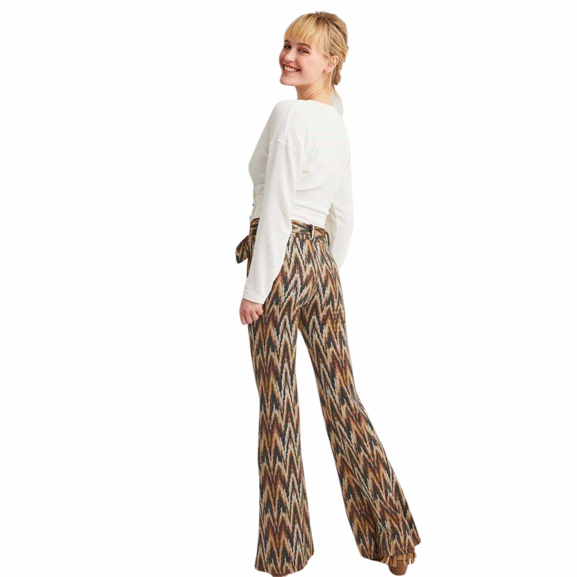 OXXO Womens Bottoms XL / Multi-Color / 44 OXXO - Belted Flare pants