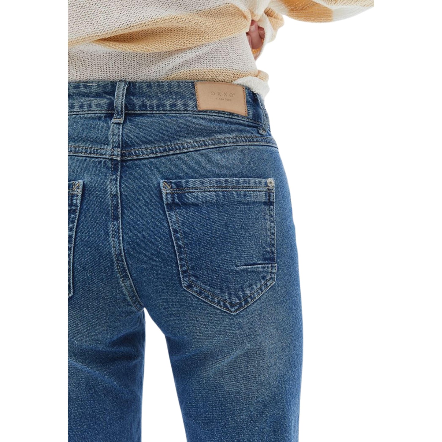 OXXO Womens Bottoms XS / Blue / 27 OXXO - Clover Mid Rise Cigarette Fit Denim