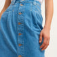 OXXO Womens Bottoms OXXO - Cotton and Buttoned Denim Midi Skirt