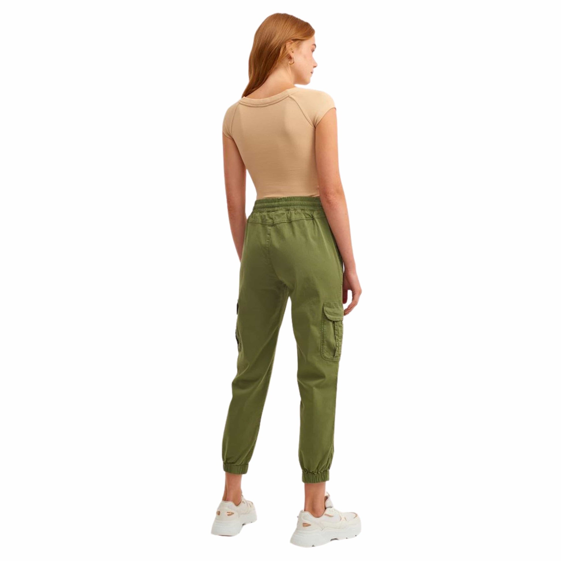 OXXO Womens Bottoms L / Green / 42 OXXO - Elasticated waistband cargo pants