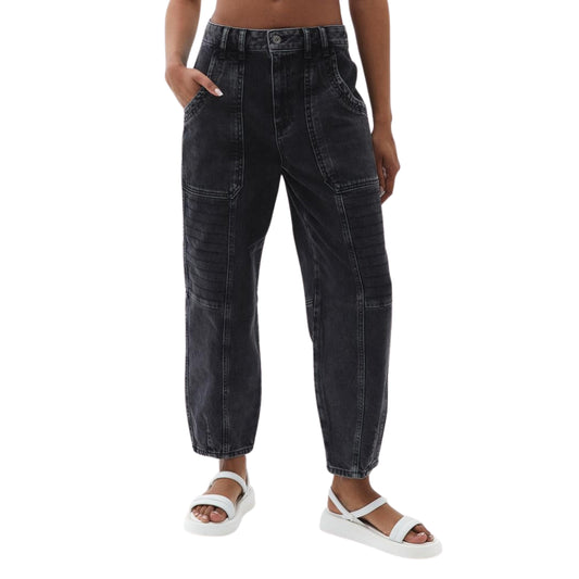 OXXO Womens Bottoms L / Black / 42 OXXO - High Rise Cotton Denim Pants