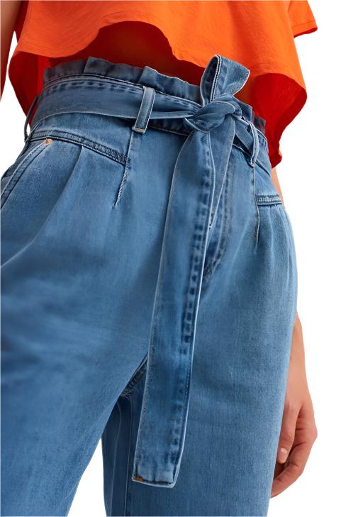 OXXO Womens Bottoms XL / Blue / 44 OXXO - High Rise Denim Pants with Belt