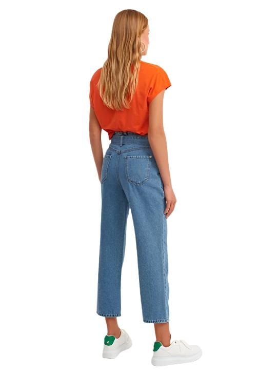 OXXO Womens Bottoms XL / Blue / 44 OXXO - High Rise Denim Pants with Belt