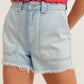 OXXO Womens Bottoms S / Blue / 38 OXXO - High Rise Skirty Smocked Shorts