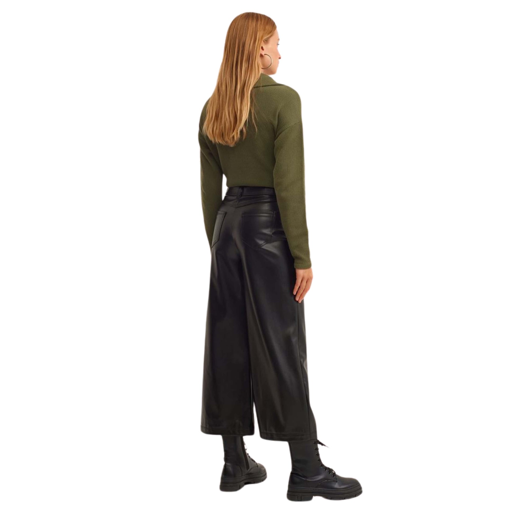 OXXO Womens Bottoms M / Black / 40 OXXO - High rise vegan leather pants