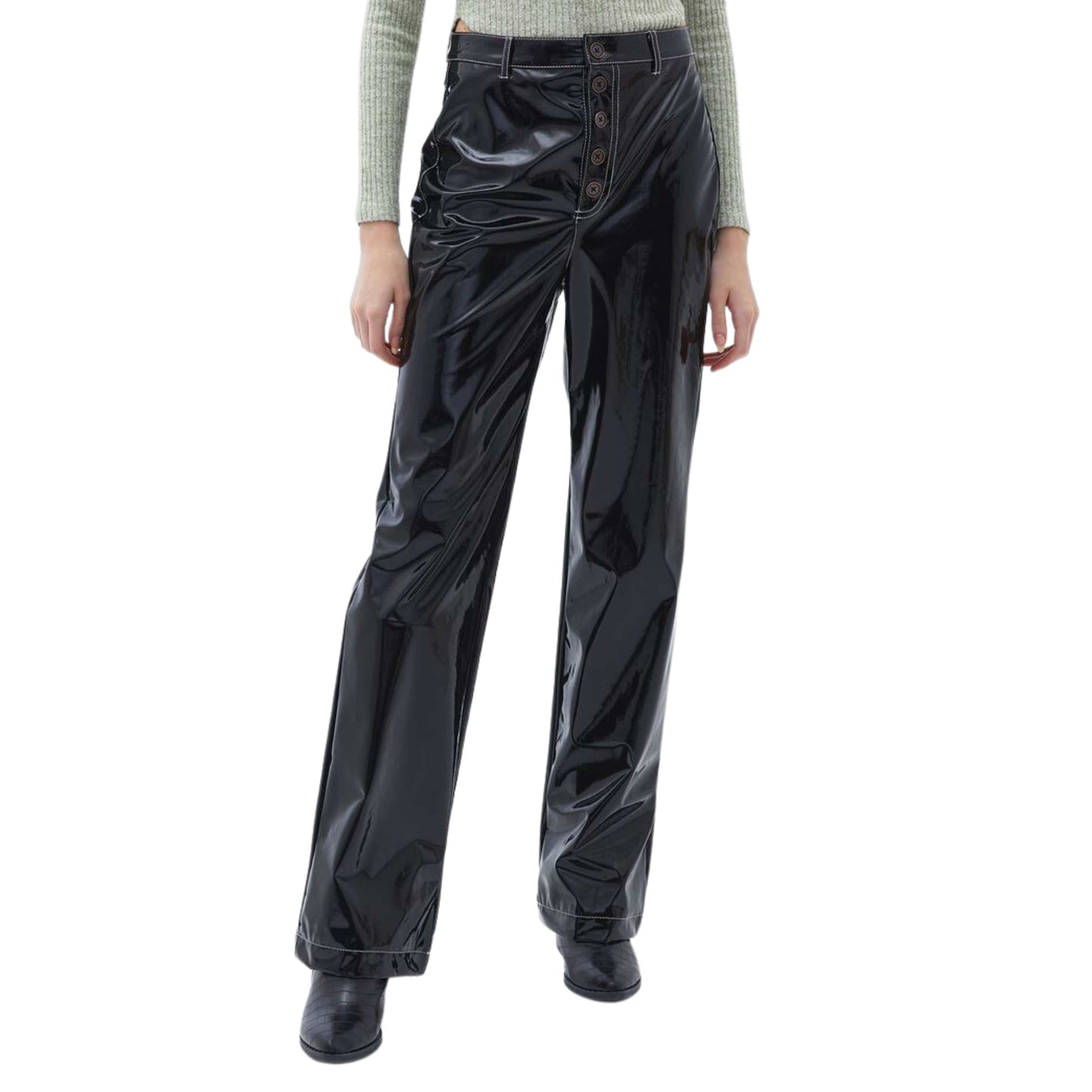 OXXO Womens Bottoms OXXO -  High Rise Vegan Leather Straight Fit Pants