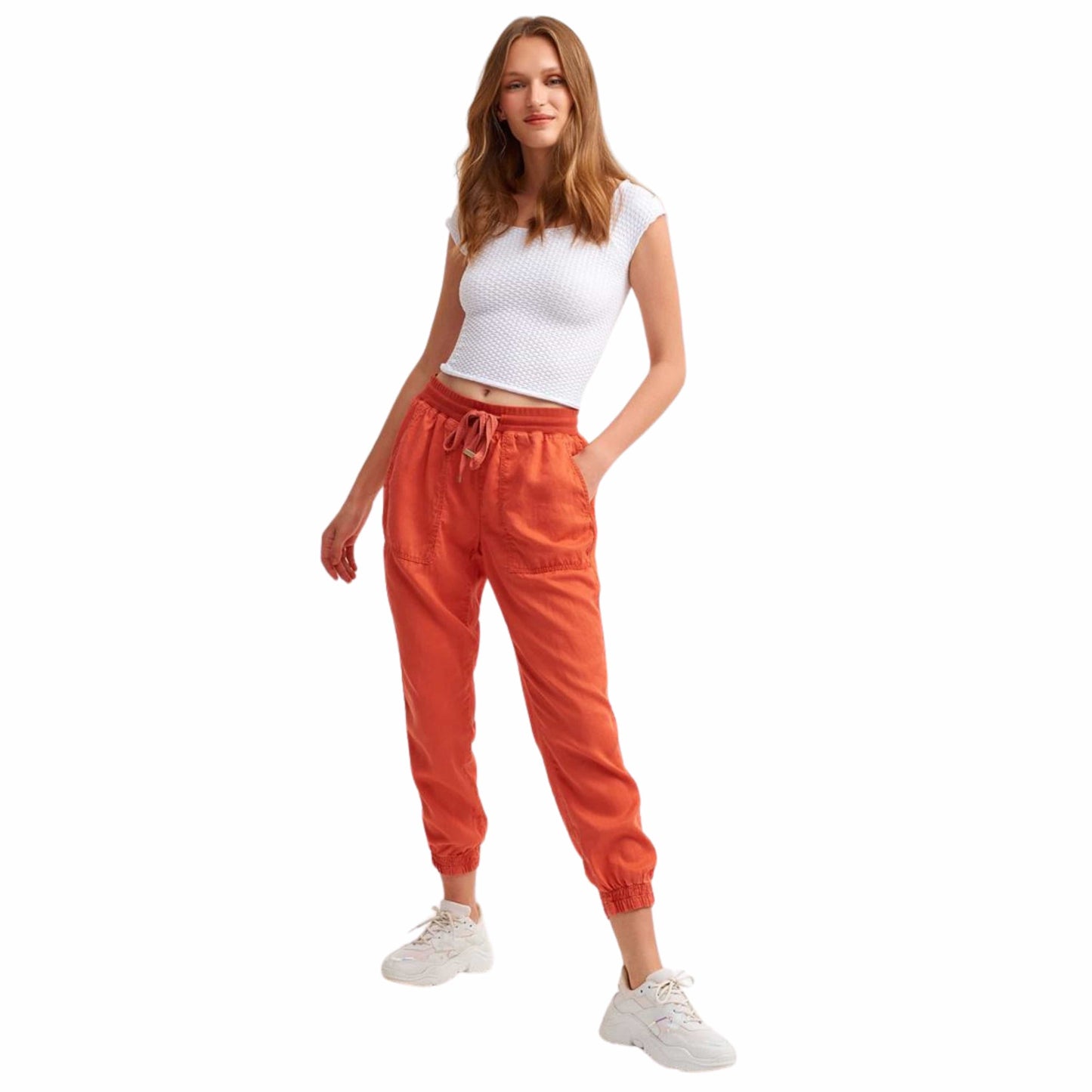 OXXO Womens Bottoms XXL / Orange OXXO - Khaki mid rise sweatpants