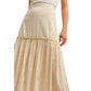 OXXO Womens Bottoms M / Beige / 40 OXXO - Linen midi skirt