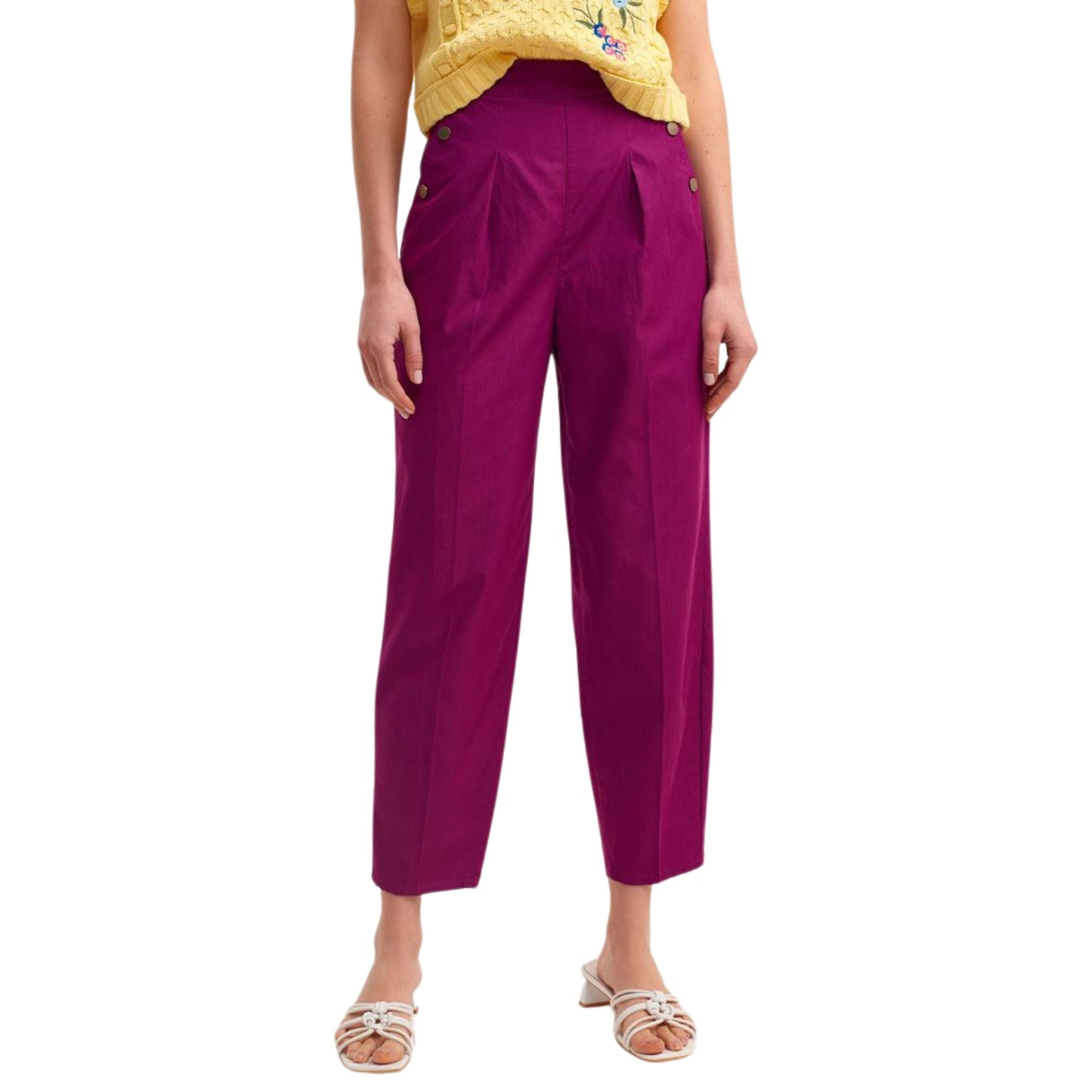 OXXO Womens Bottoms XXS / Purple / 34 OXXO -  Pocketed and Pleated Loose Pants