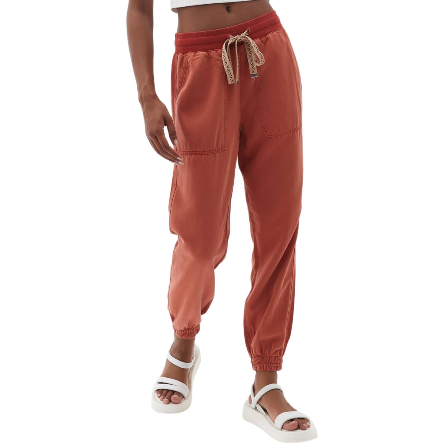 OXXO Womens Bottoms OXXO  - Soft touch Detailed drawstring jogger pants