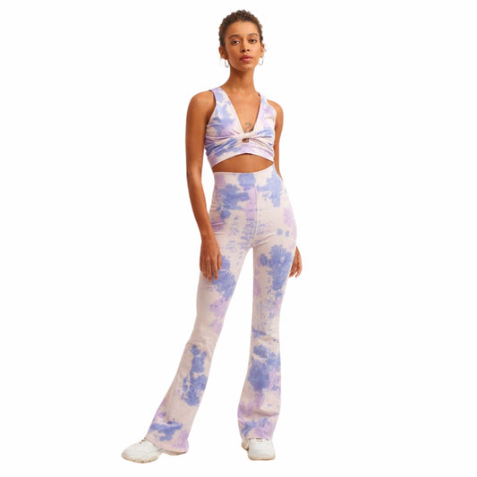 OXXO Womens Bottoms L / Multi-Color OXXO - Tie Dye Patterned Flare Leggings