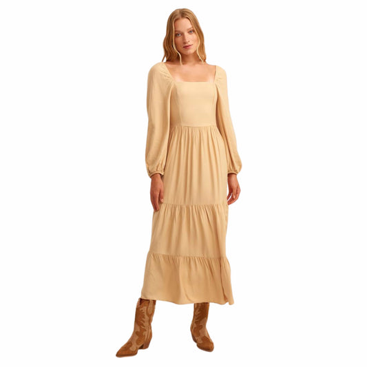 OXXO Womens Dress XS / Beige OXXO - Flounce dress