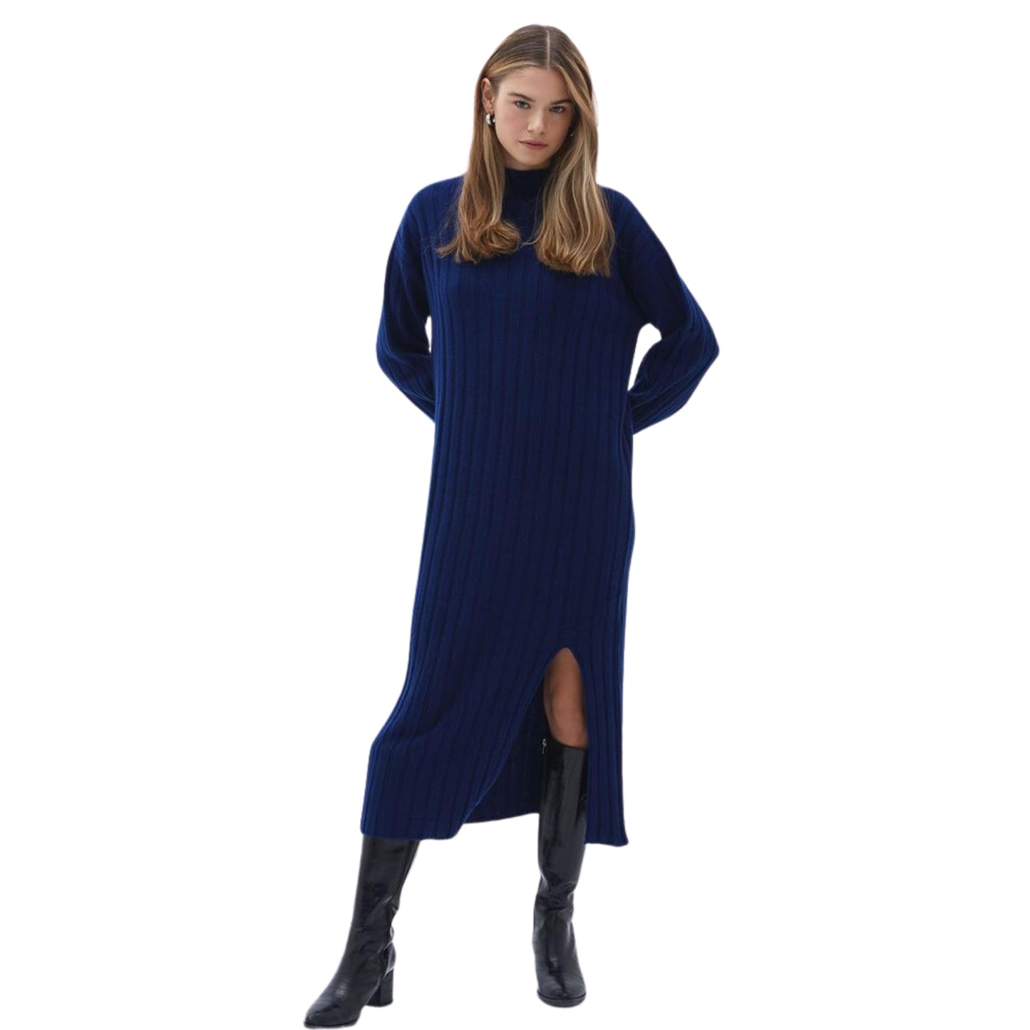 OXXO Womens Dress OXXO - Maxi Knitwear Dress with Slit Detail