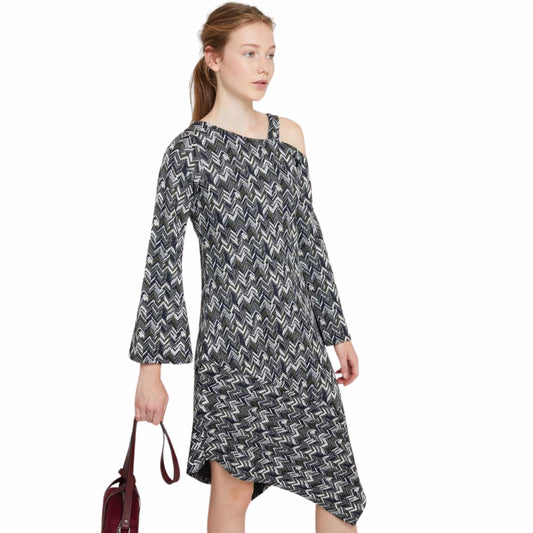 OXXO Womens Dress M / Multi-Color OXXO -  Shoulder Detailed Long Sleeve Dress