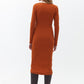 OXXO Womens Dress XS / Orange OXXO -  Tile Cut-Out Detailed Midi Dress