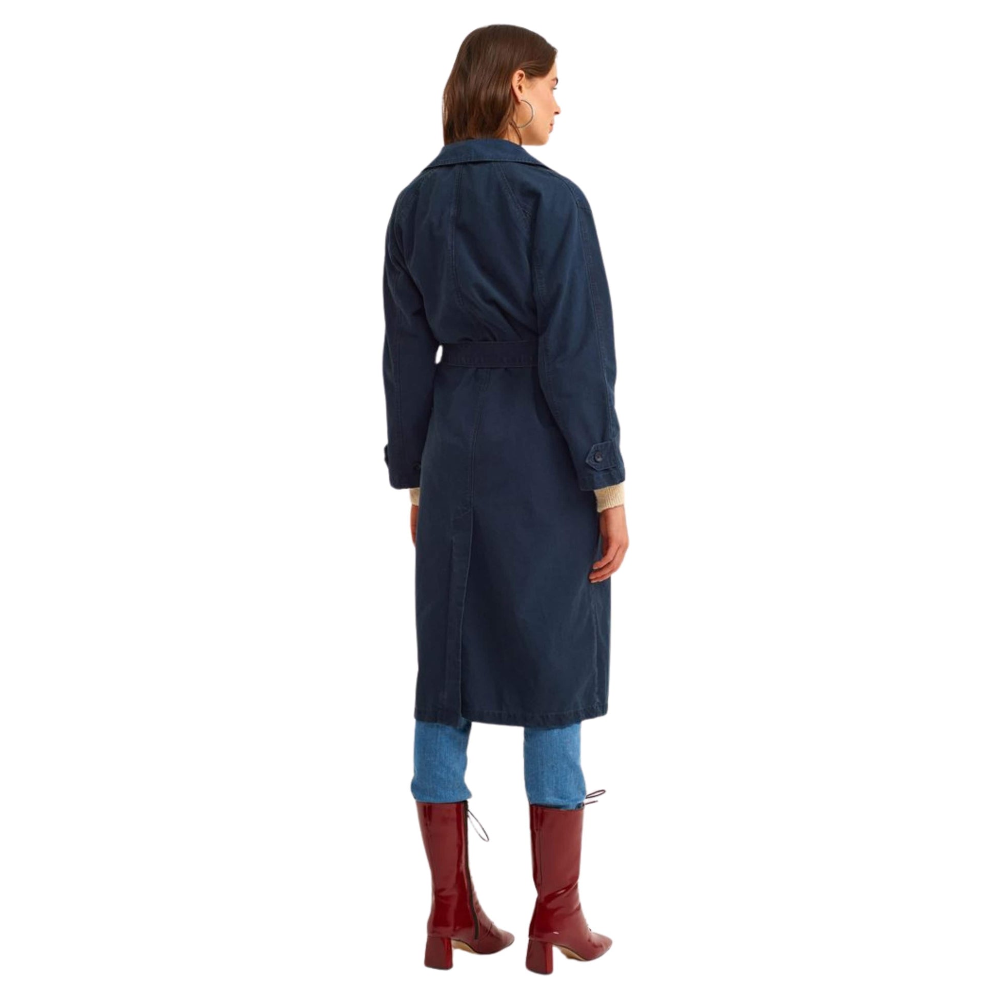 OXXO Womens Jackets L / Navy OXXO -  Belted Oversize Trench Coat