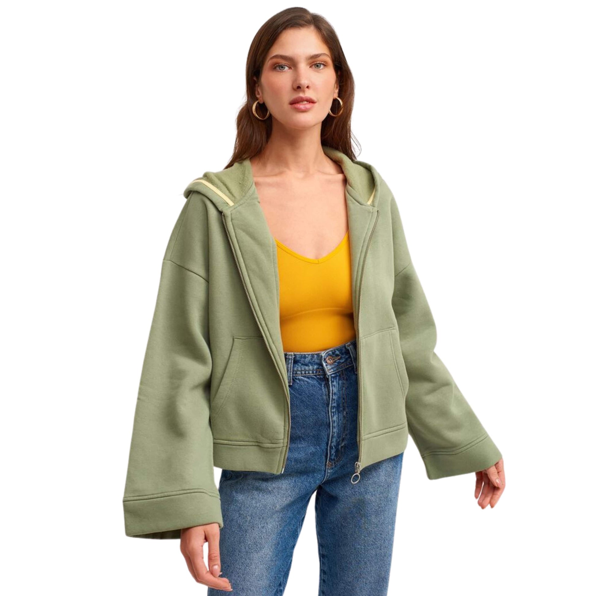 OXXO Womens Jackets L / Green OXXO - Long Sleeve Cotton Jacket