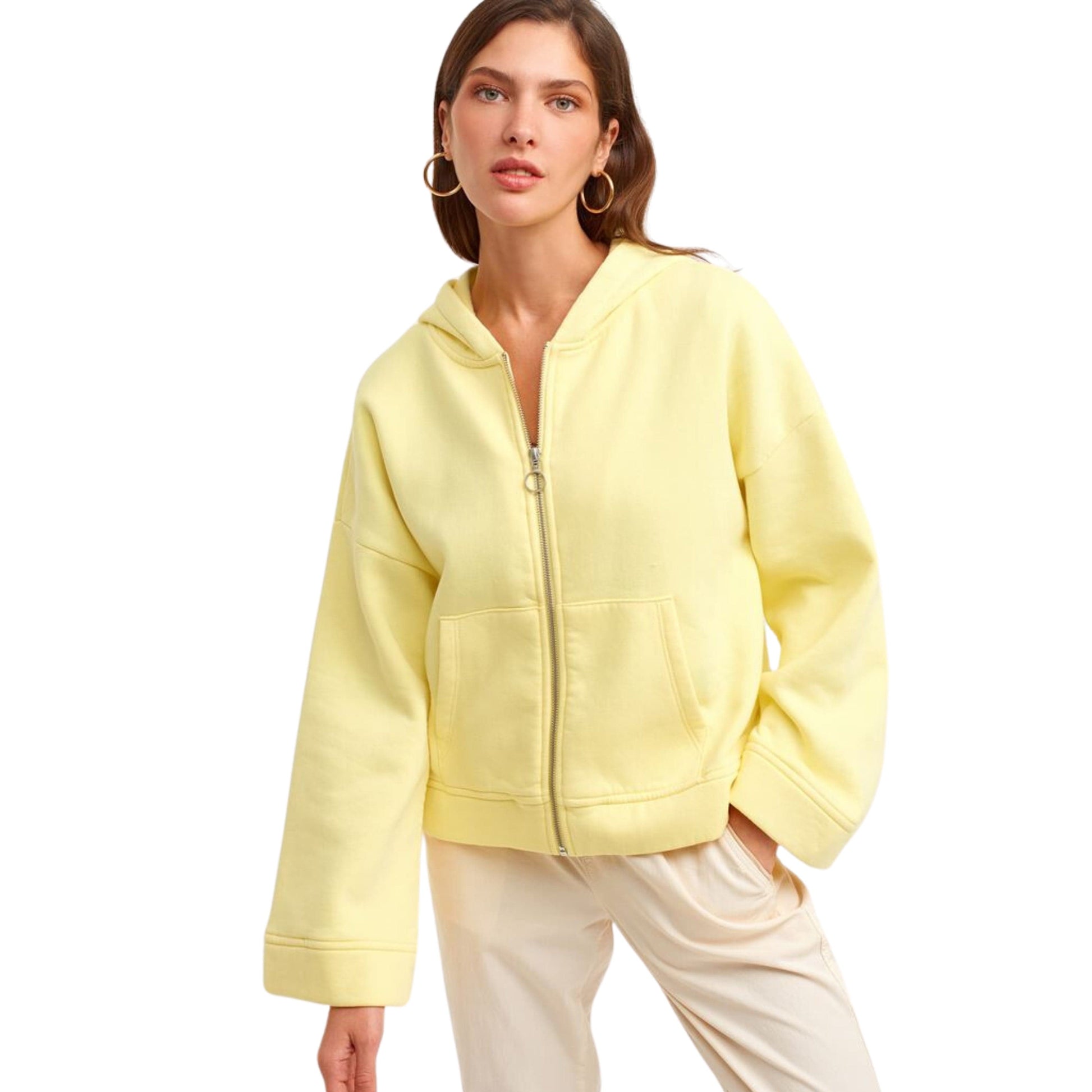 OXXO Womens Jackets L / Yellow OXXO - Long Sleeve Cotton Jacket