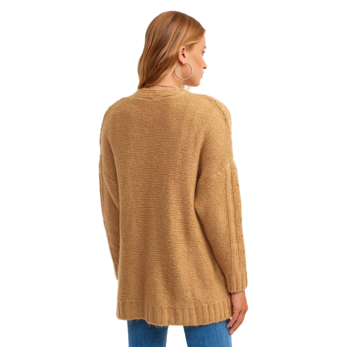 OXXO Womens Jackets One size / Beige OXXO - Oversize Knitted Cardigan