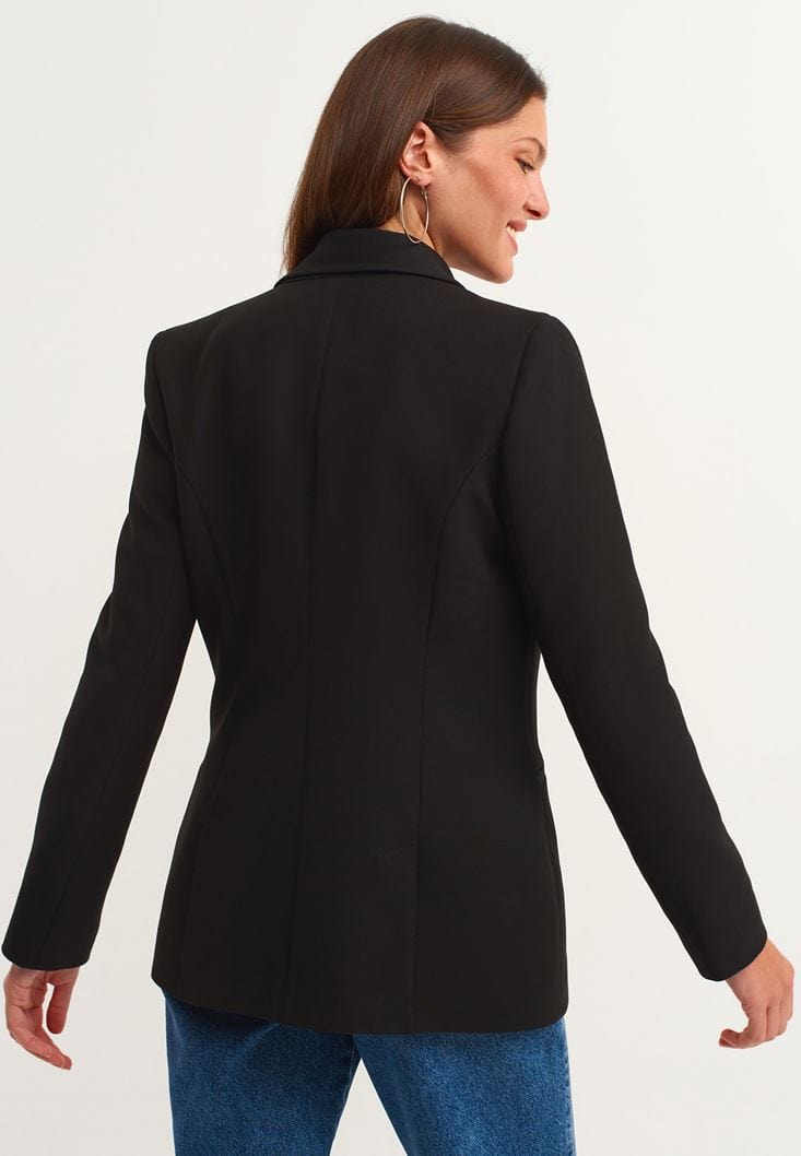 OXXO Womens Jackets XL / Black OXXO -  Special Double Buttoned Blazer Jacket