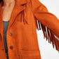 OXXO Womens Jackets S / Brown OXXO - Tassel Suede Jacket