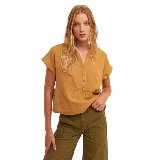 OXXO Womens Tops M / Brown OXXO - Buttoned Blouse