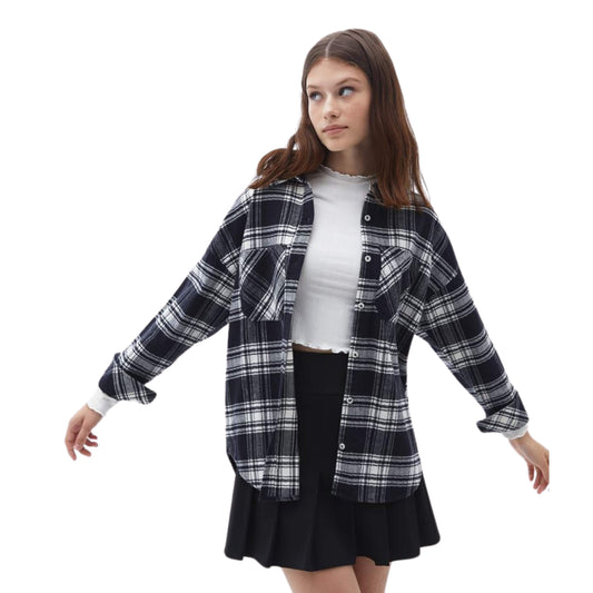 OXXO Womens Tops OXXO - Cotton Plaid Shirt