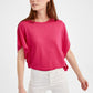 OXXO Womens Tops L / Pink OXXO - Crew Neck Flounce T-Shirt