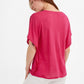 OXXO Womens Tops L / Pink OXXO - Crew Neck Flounce T-Shirt