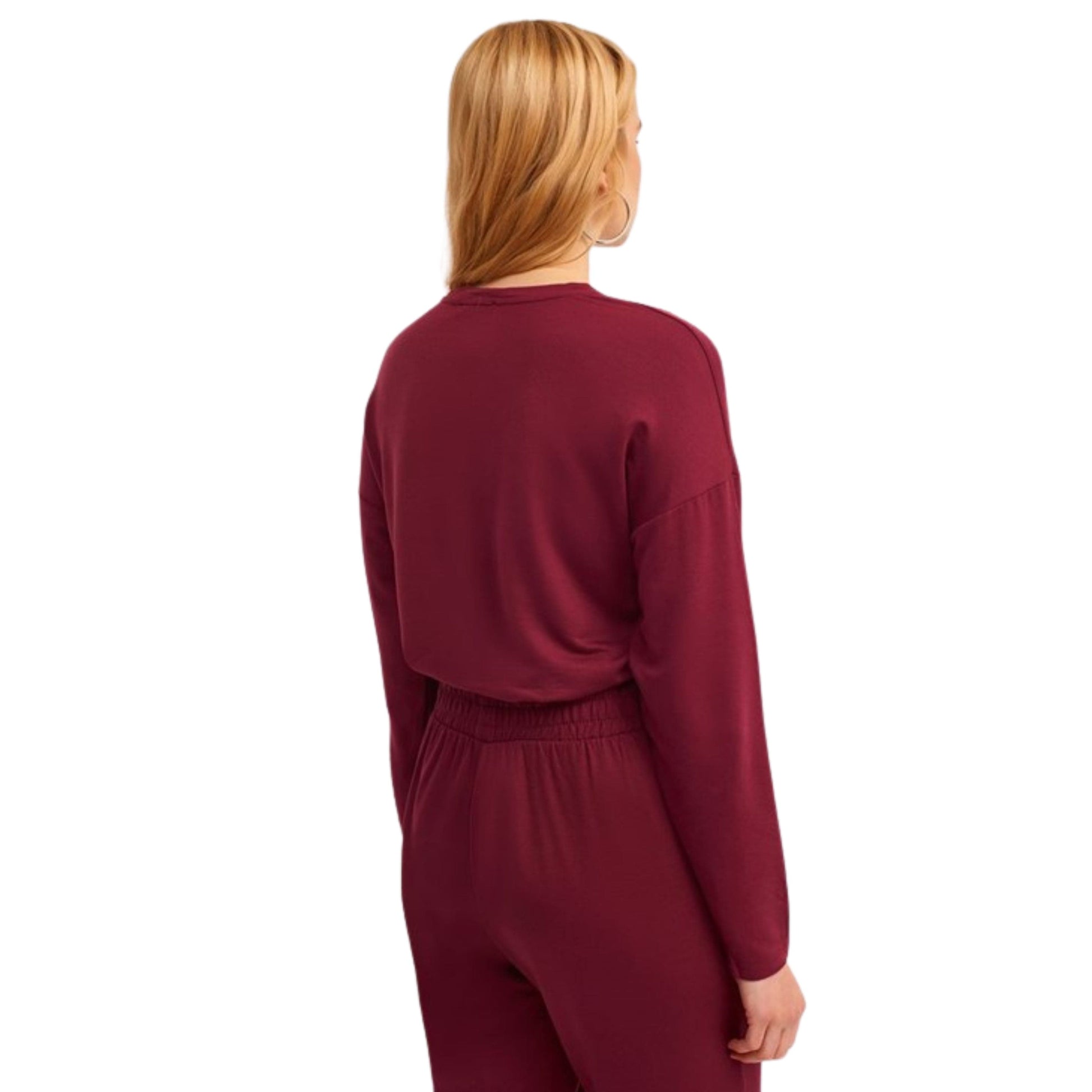 OXXO Womens Tops L / Burgundy OXXO - Crew Neck Sweatshirt