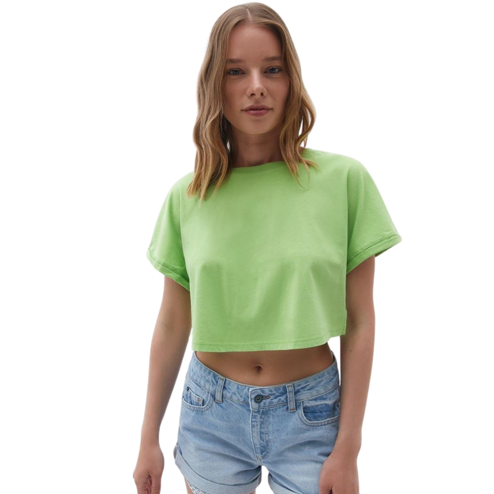 OXXO Womens Tops M / Green OXXO - Cropped T-Shirt