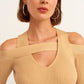 OXXO Womens Tops OXXO - Cut-Out Tape Detailed V-Neck Blouse