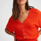 OXXO Womens Tops S / Orange OXXO - Elastic Waist Crop Blouse